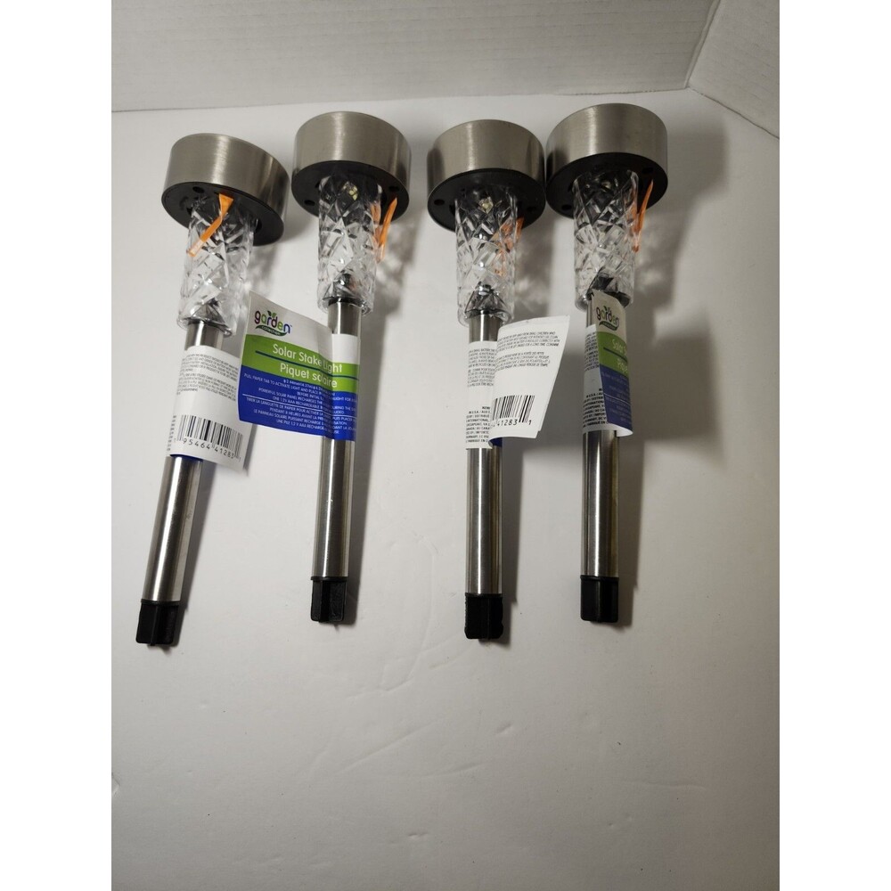 Lot Of 4 Garden Collection 14.37" Solar Stake Lights